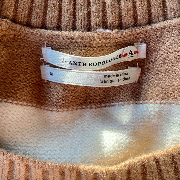 Tan and cream striped Rebeka Anthropologie Sweater - Picture 4 of 5